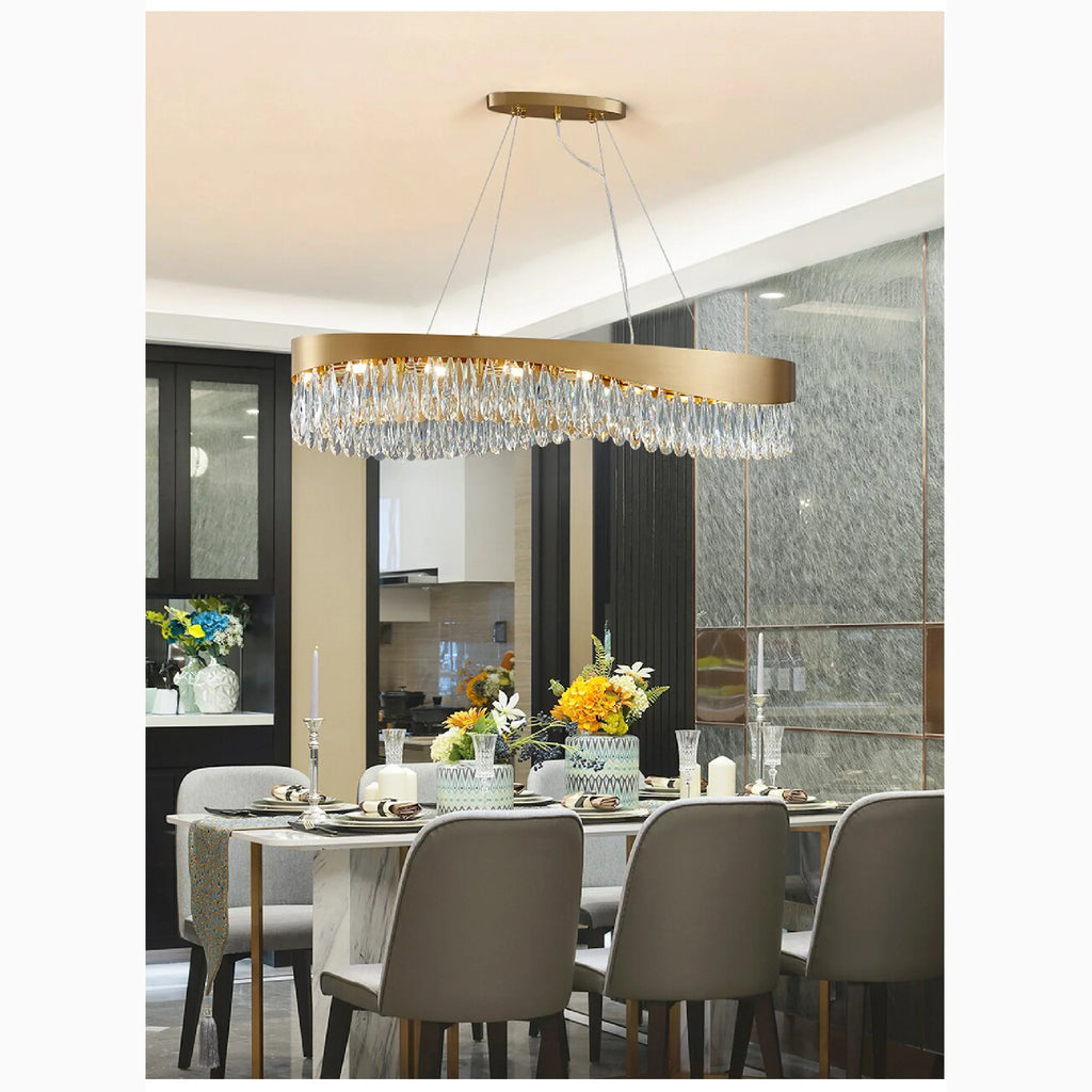 Capo Noli | New Modern Wave-shaped Crystal Chandelier