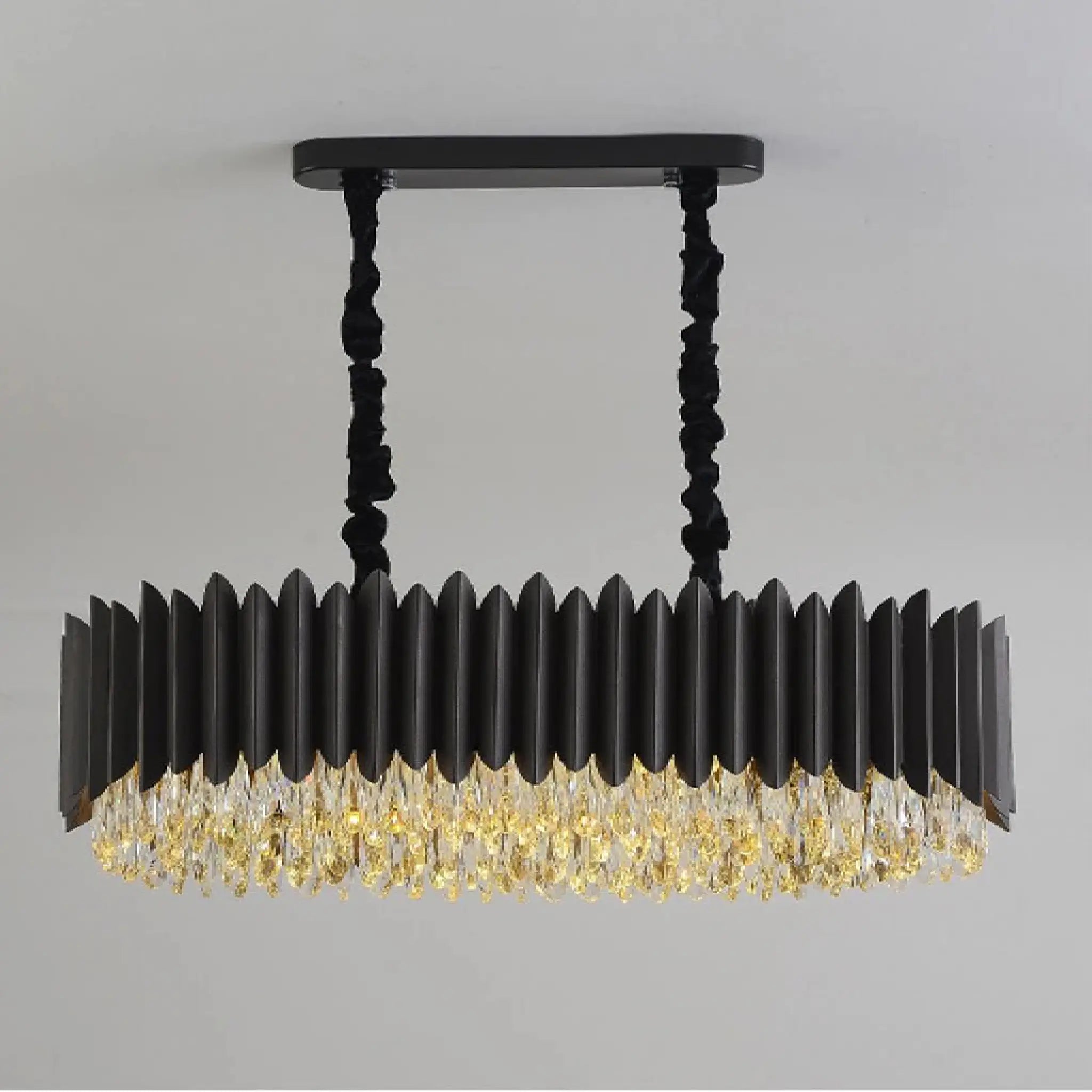 Carcare | Black Rectangle Crystal Chandelier for Living Room