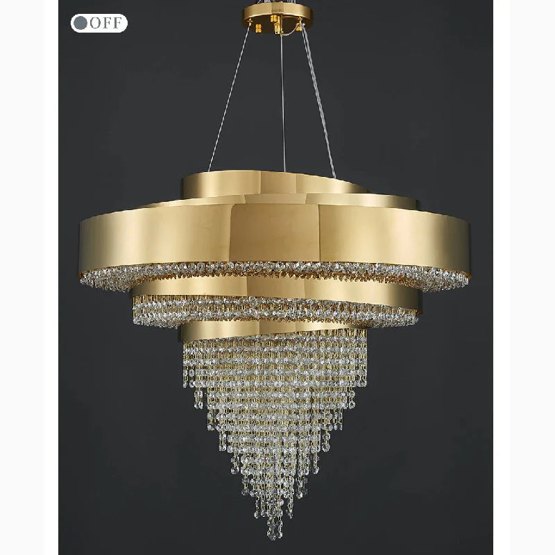 Castelbianco | Unique Gold LED Chandelier With Crystals