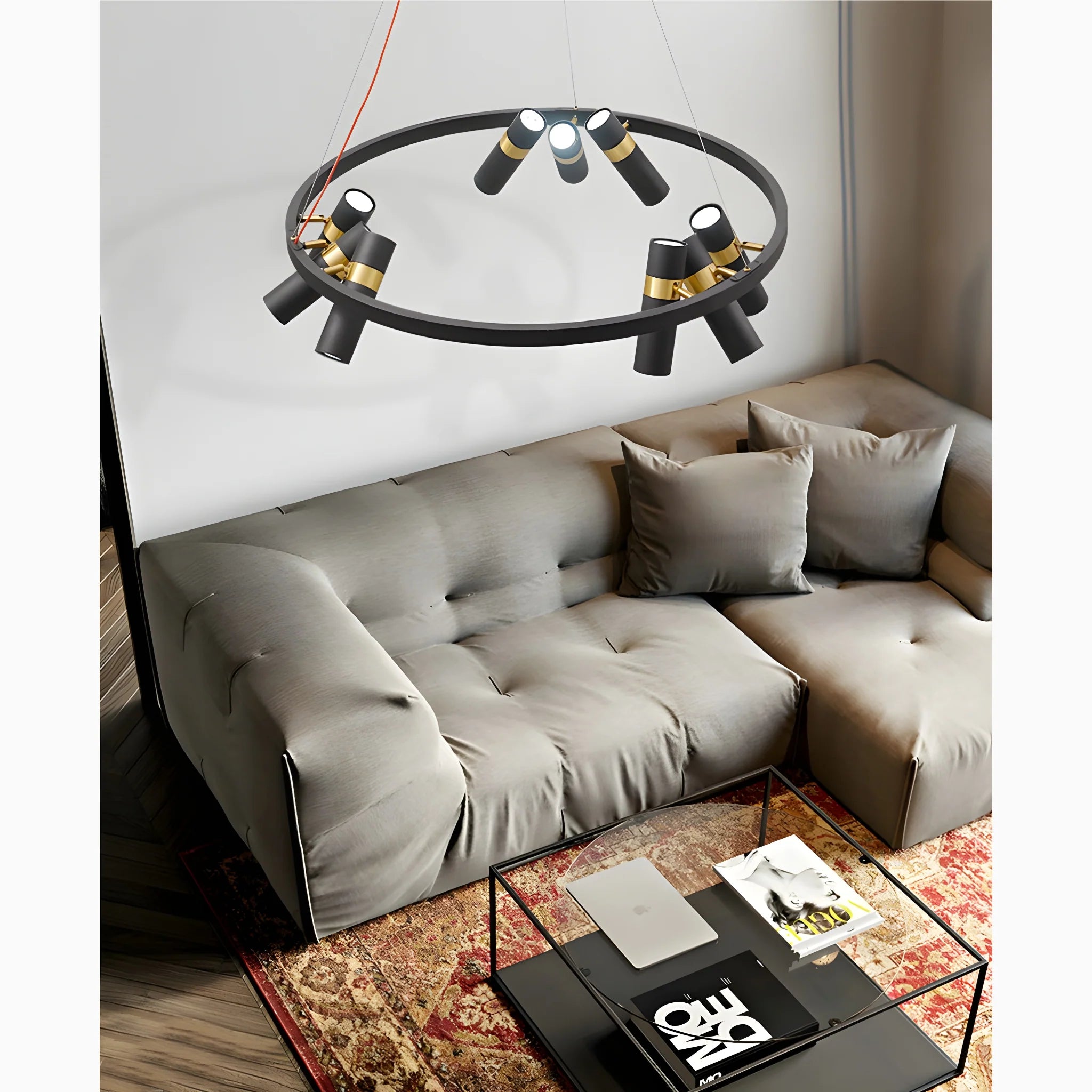 Celerina/Schlarigna | Round Black Metal LED Pendant Light