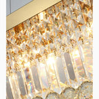 Bagnolo del Salento | Gold Rectangle Crystal Chandelier for Dining Room