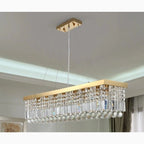 Bagnolo del Salento | Gold Rectangle Crystal Chandelier for Dining Room