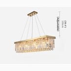 Bagnolo del Salento | Gold Rectangle Crystal Chandelier for Dining Room