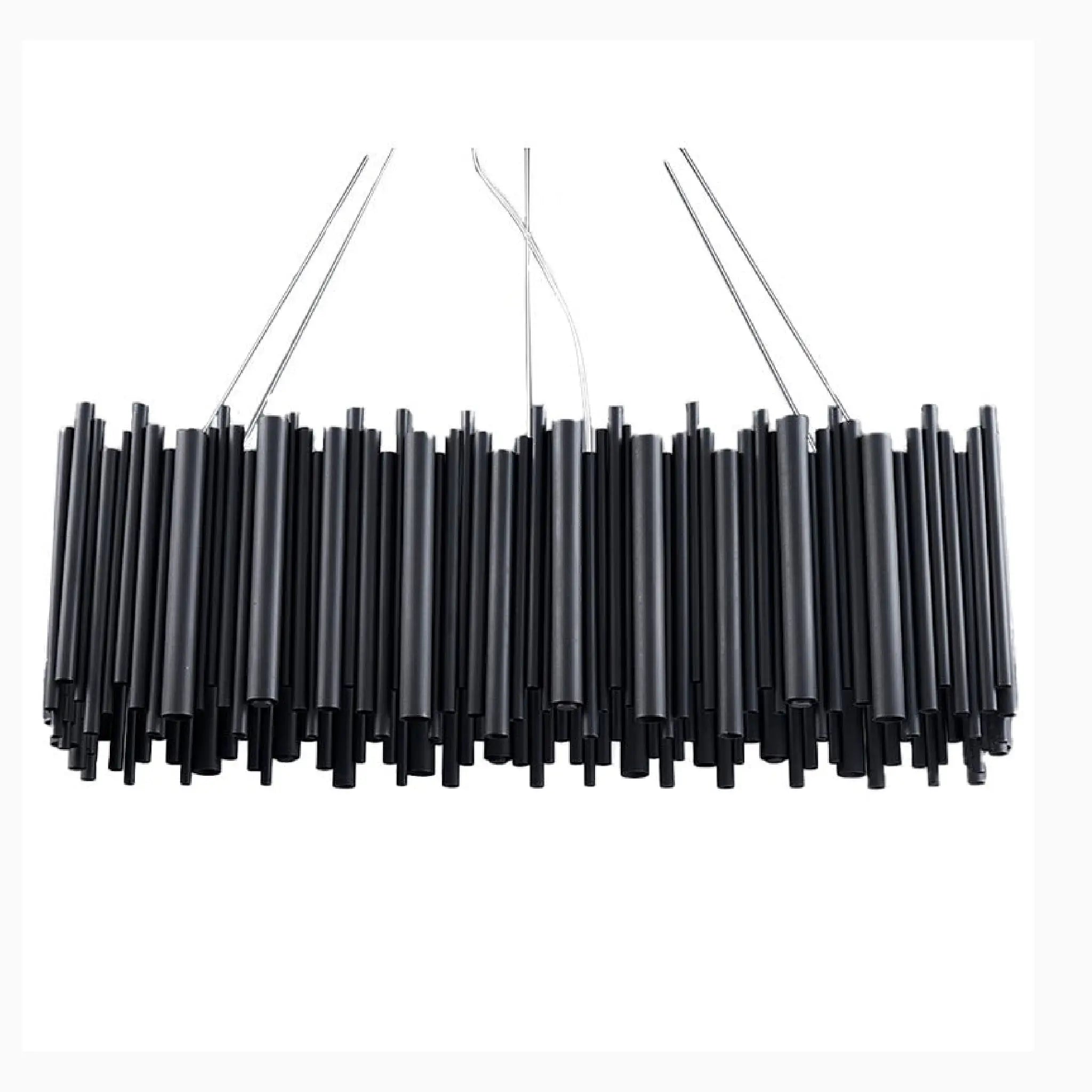 Villevieille | Stylish Black LED Stainless Steel Chandelier