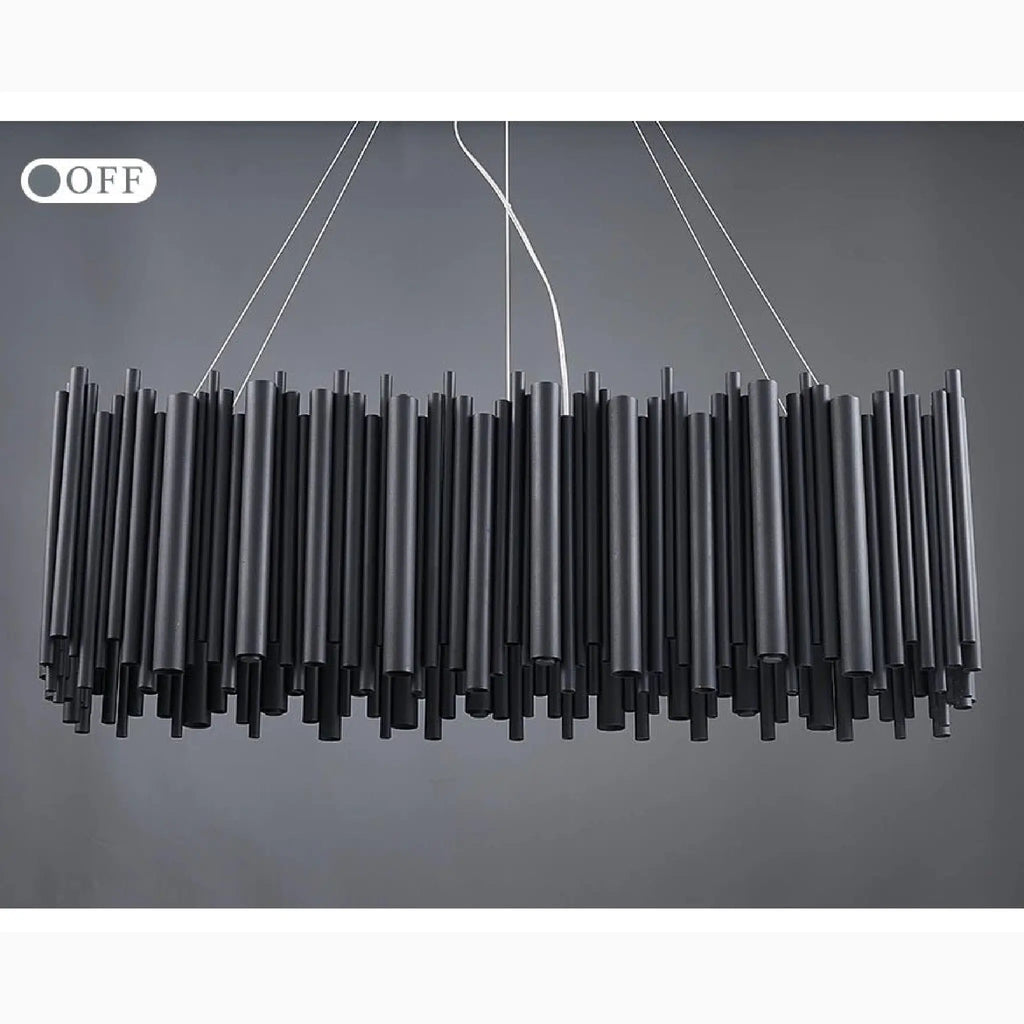 Villevieille | Stylish Black LED Stainless Steel Chandelier