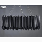 Villevieille | Stylish Black LED Stainless Steel Chandelier