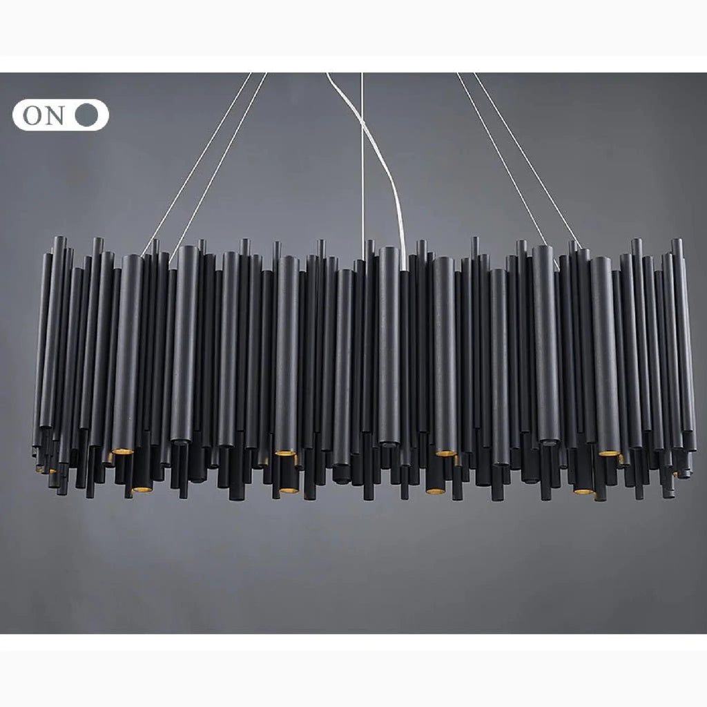 Villevieille | Stylish Black LED Stainless Steel Chandelier