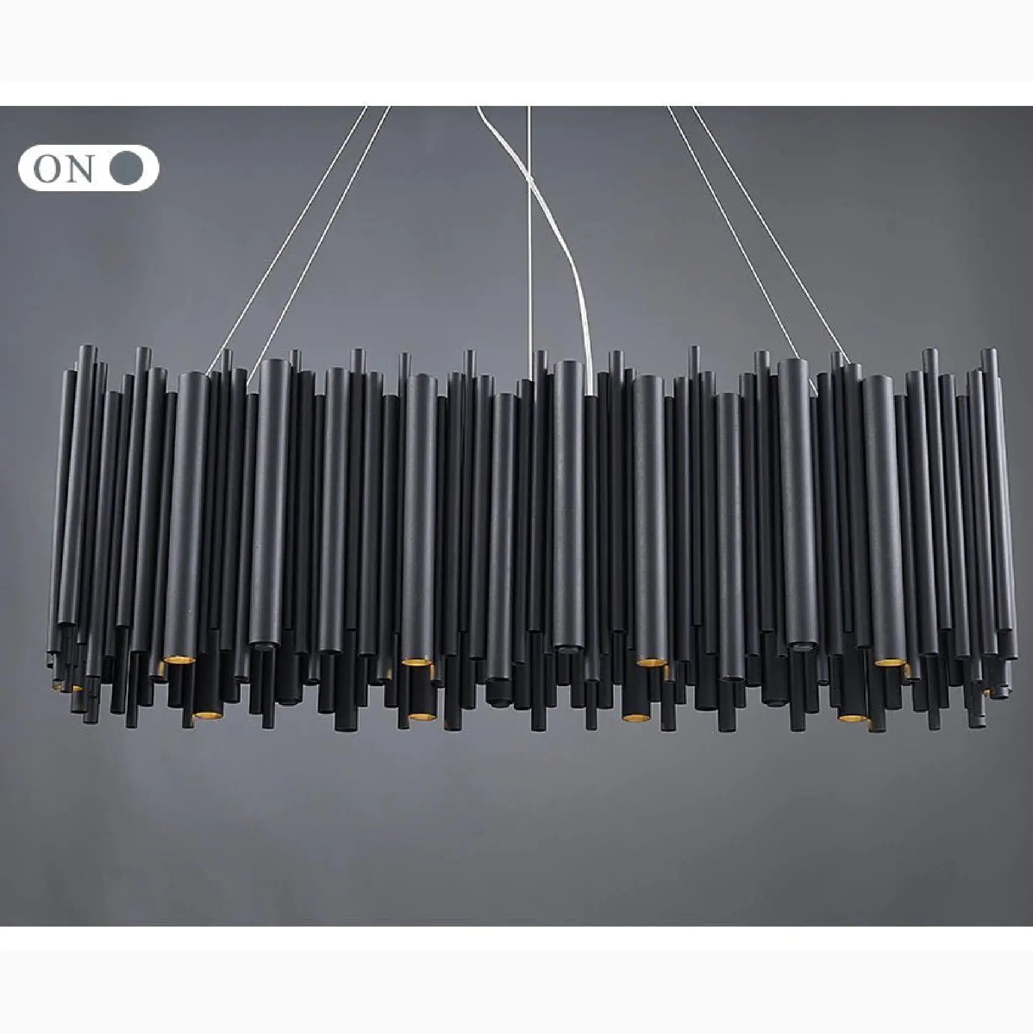 Villevieille | Stylish Black LED Stainless Steel Chandelier
