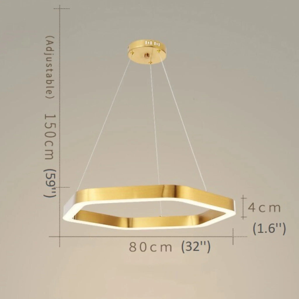 Chatelet | Hexagon Gold Chandelier for Living room