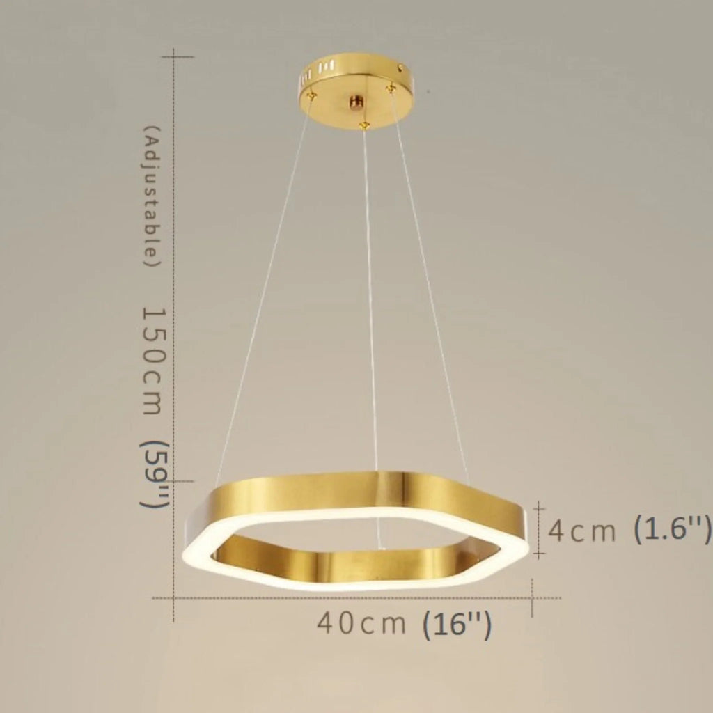 Chatelet | Hexagon Gold Chandelier for Living room