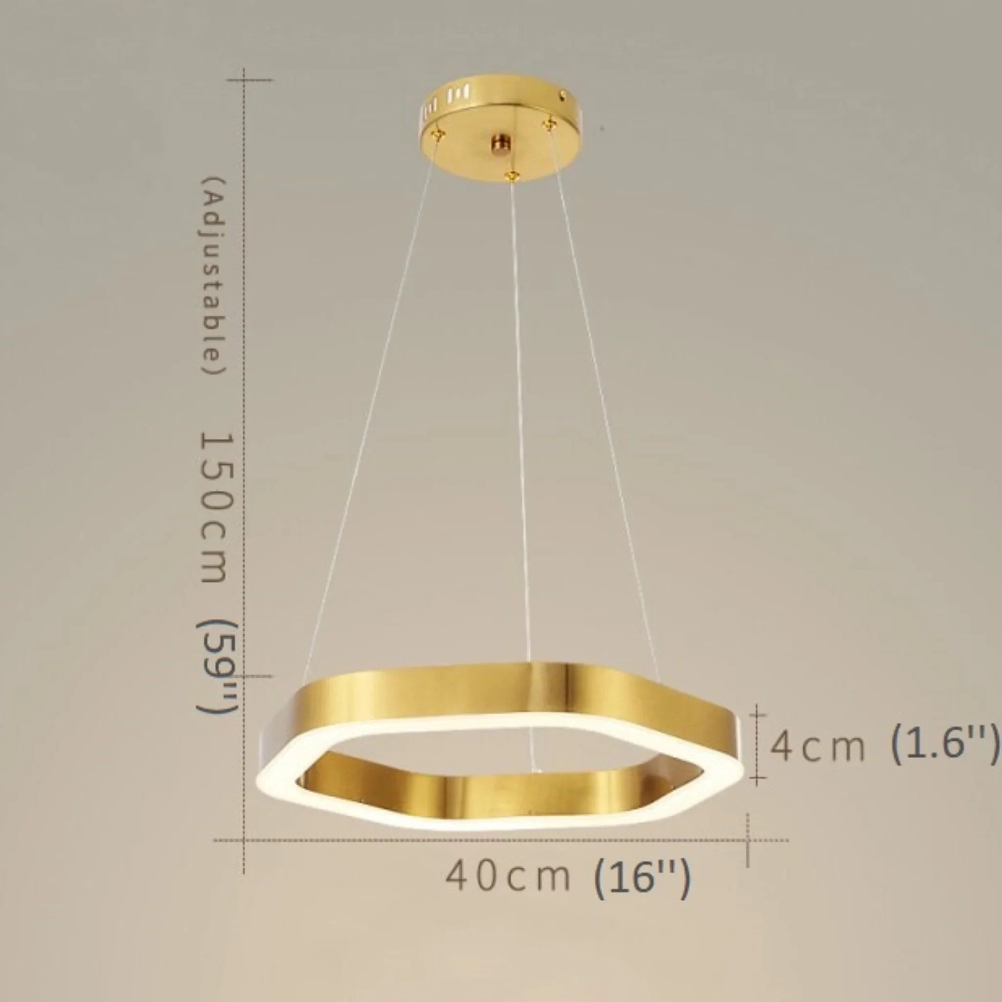 Chatelet | Hexagon Gold Chandelier for Living room