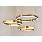Chatelet | Hexagon Gold Chandelier for Living room