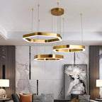 Chatelet | Hexagon Gold Chandelier for Living room
