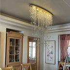 Chiavari | Lux Oval LED Crystal Waterfall Chandelier