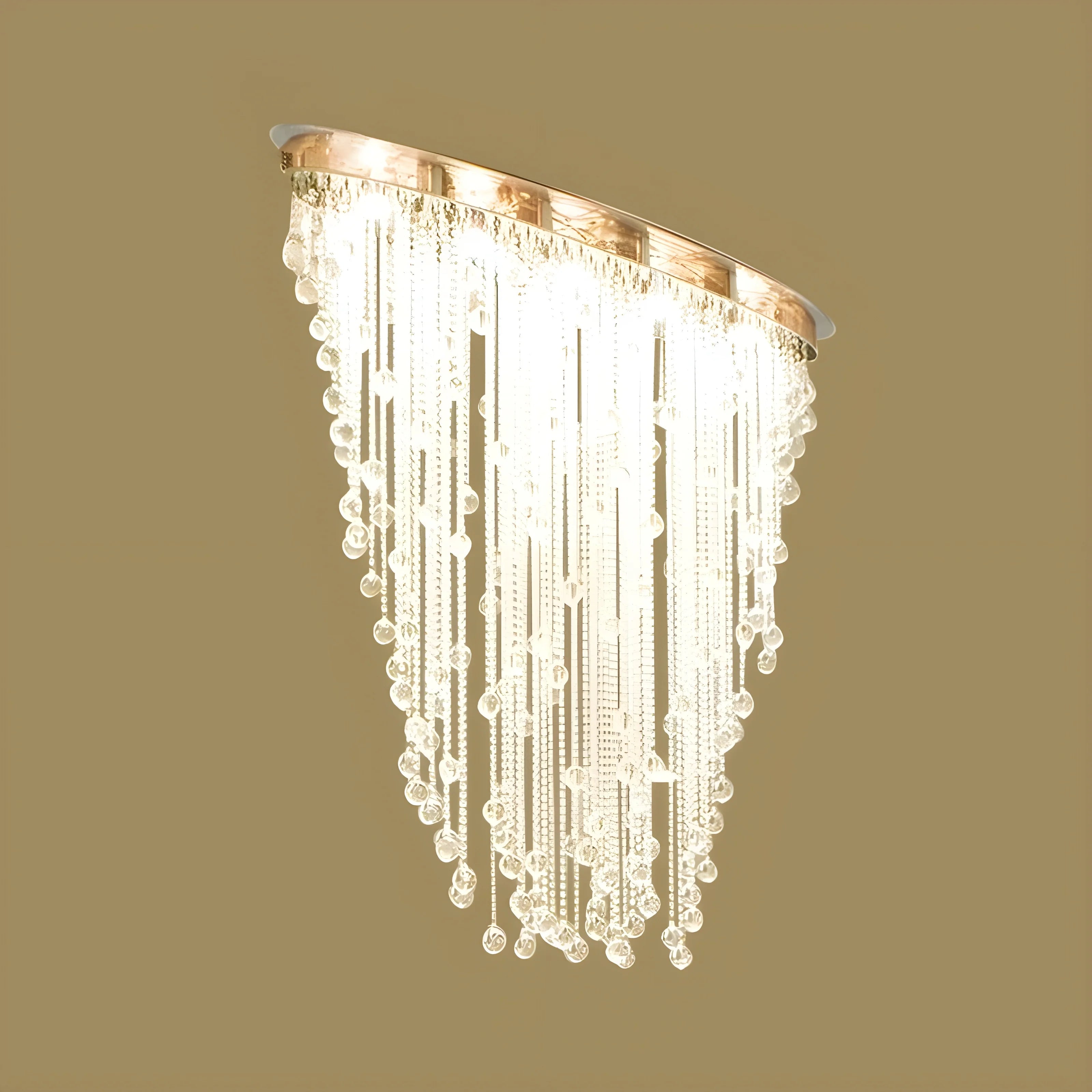 Chiavari | Lux Oval LED Crystal Waterfall Chandelier