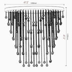 Chiavari | Lux Oval LED Crystal Waterfall Chandelier