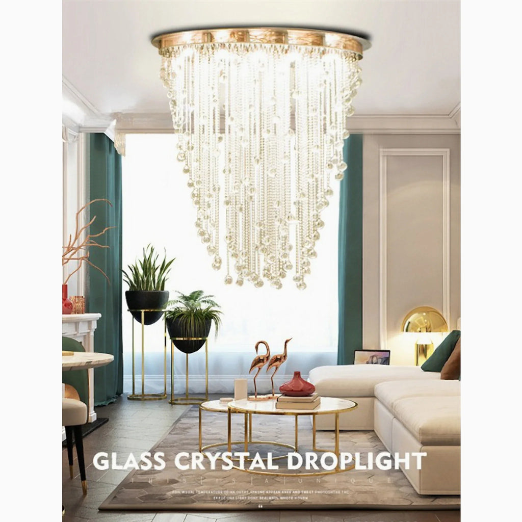 Chiavari | Lux Oval LED Crystal Waterfall Chandelier
