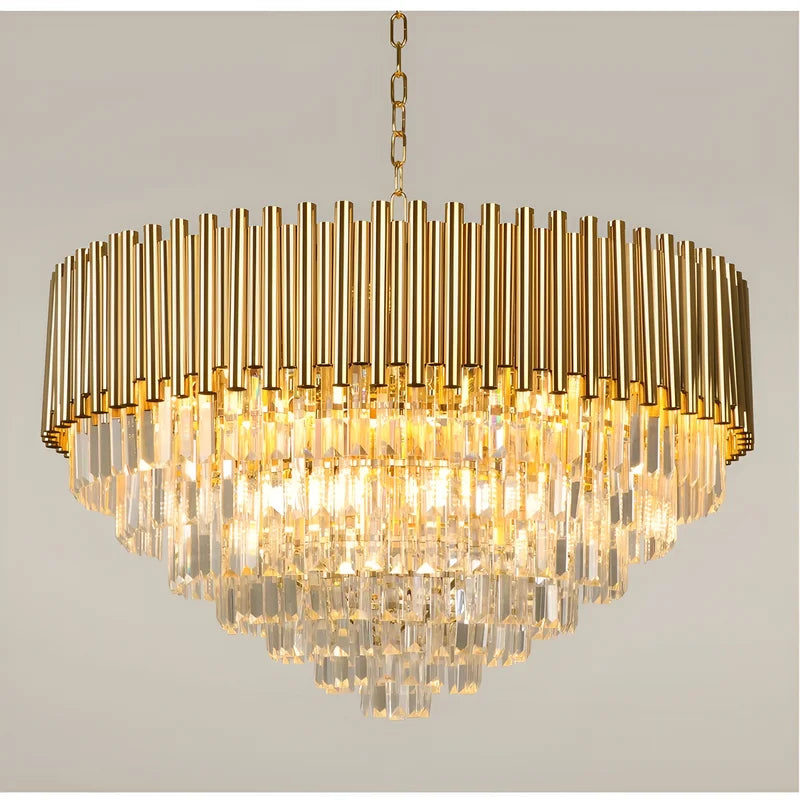Cisano sul Neva | Majestic Gold Crystal Ceiling Chandelier
