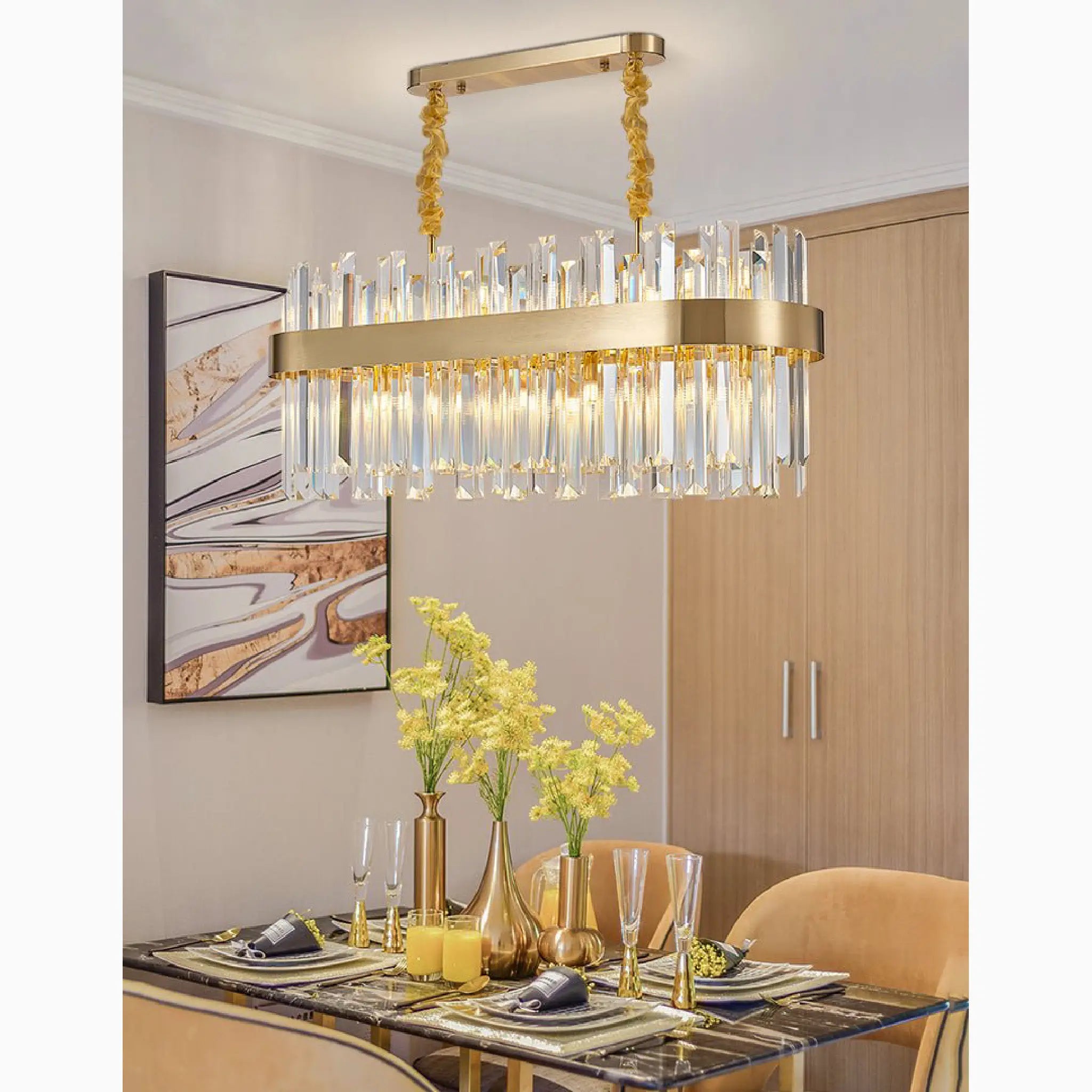 Cisano sul Neva | Modern Gold Crystal Chandelier for Home