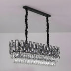 Clans | Modern Rectangle Black Crystal Chandelier