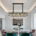 Clans | Modern Rectangle Black Crystal Chandelier