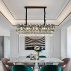 Clans | Modern Rectangle Black Crystal Chandelier