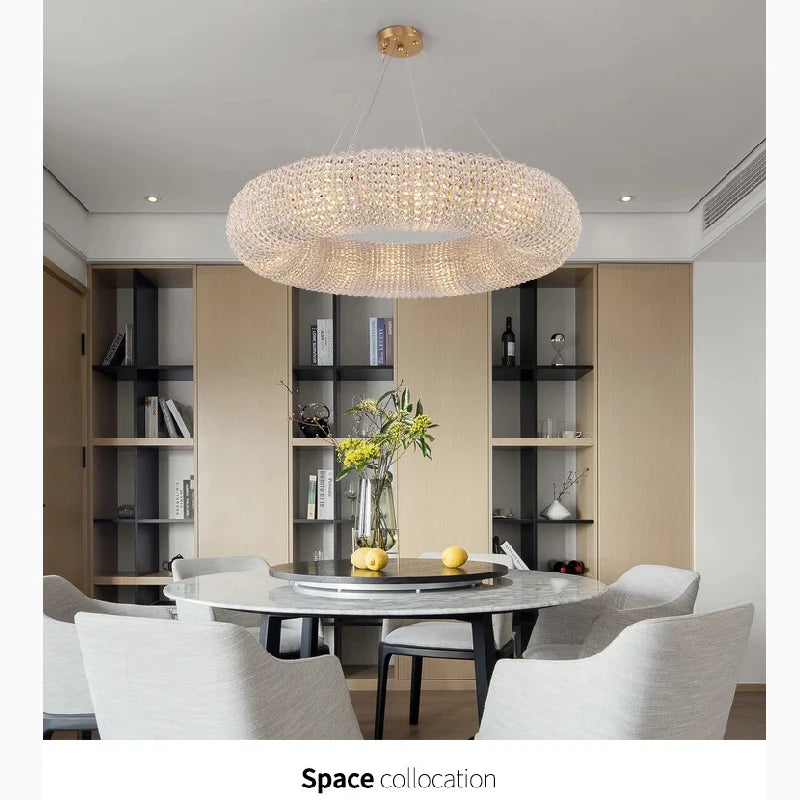 Claviers | Modern Elegant Crystal Pendant Chandelier