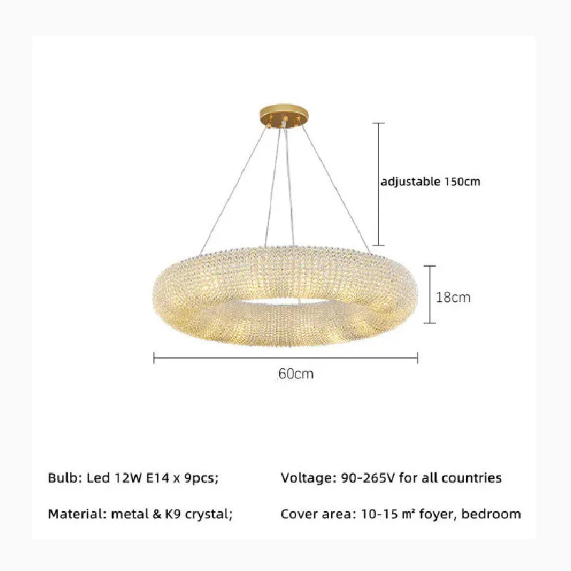 Claviers | Modern Elegant Crystal Pendant Chandelier