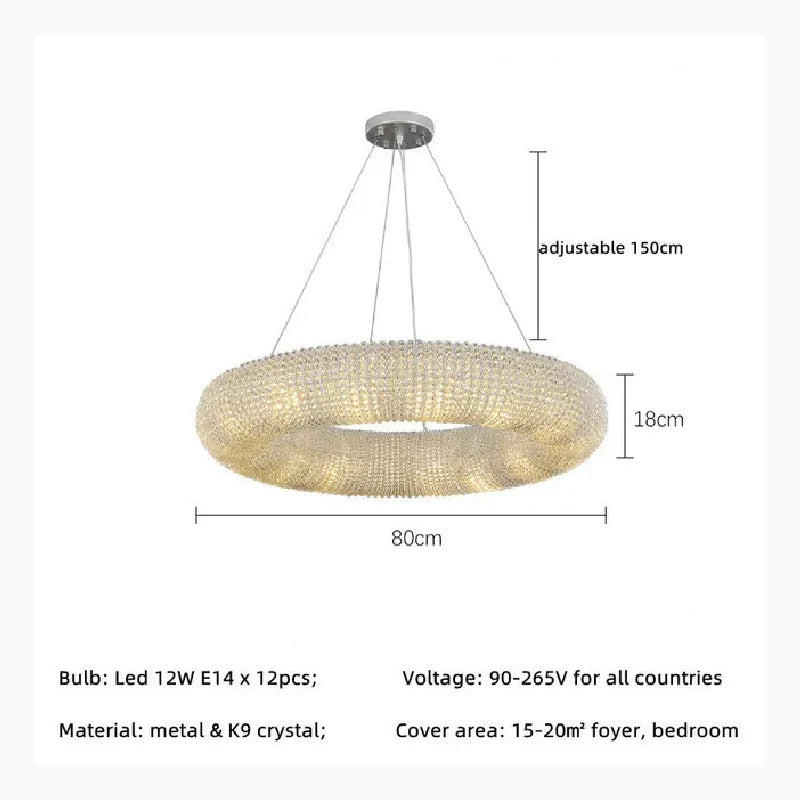 Claviers | Modern Elegant Crystal Pendant Chandelier