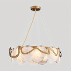 Creative Drum Gold Glass Living Room Chandelier