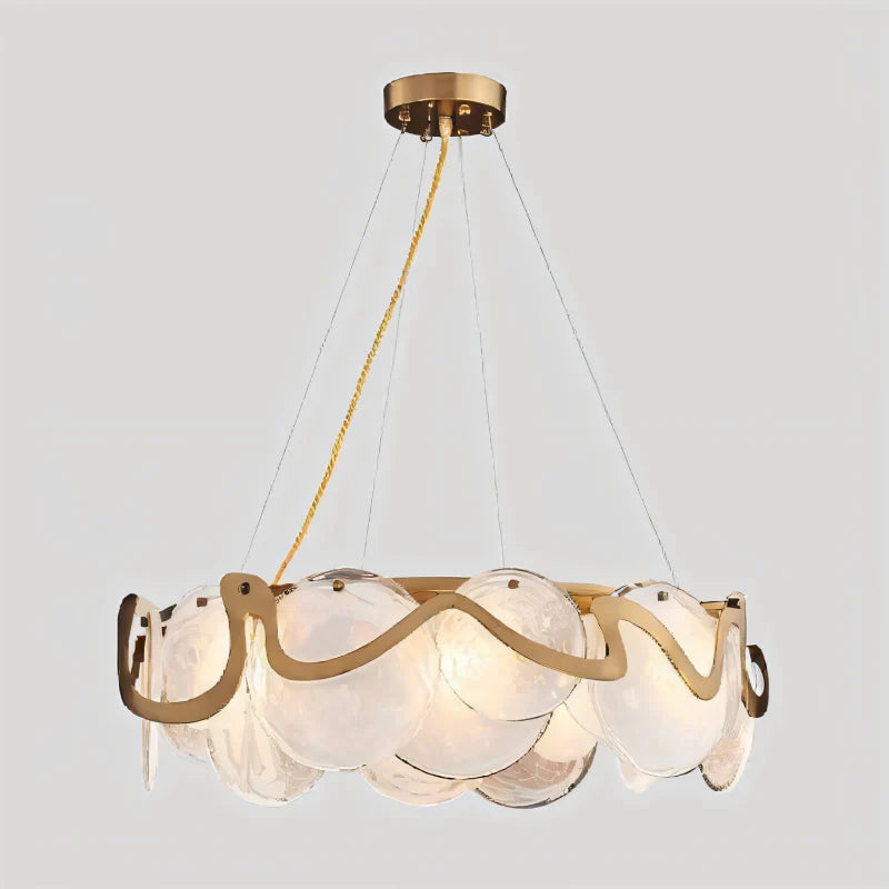 Creative Drum Gold Glass Living Room Chandelier