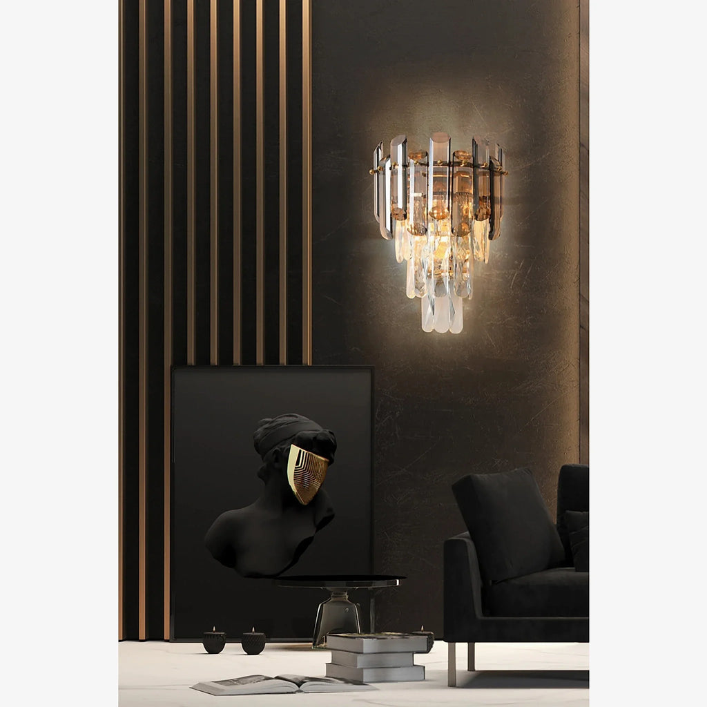 Cordoba | Smokey gray crystal wall lamp