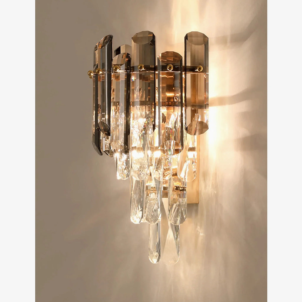 Cordoba | Smokey gray crystal wall lamp