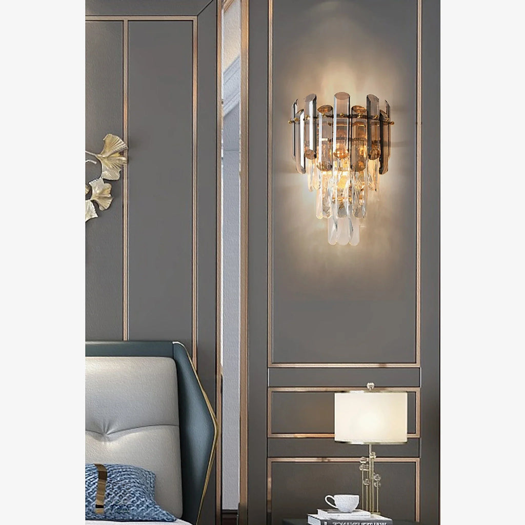 Cordoba | Smokey gray crystal wall lamp