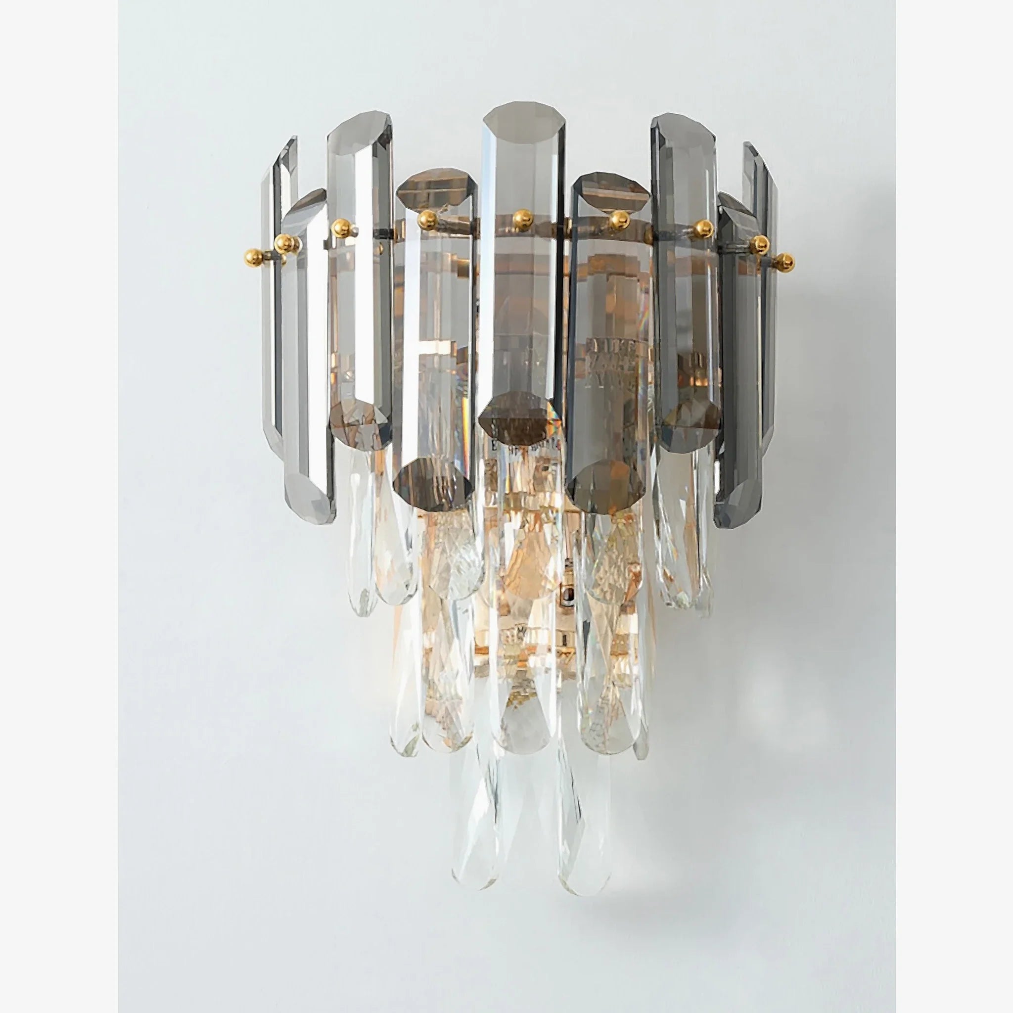 Cordoba | Smokey gray crystal wall lamp
