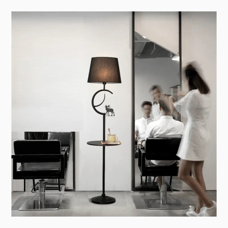 Cortaillod | Creative American Style Floor Lamp With Deer