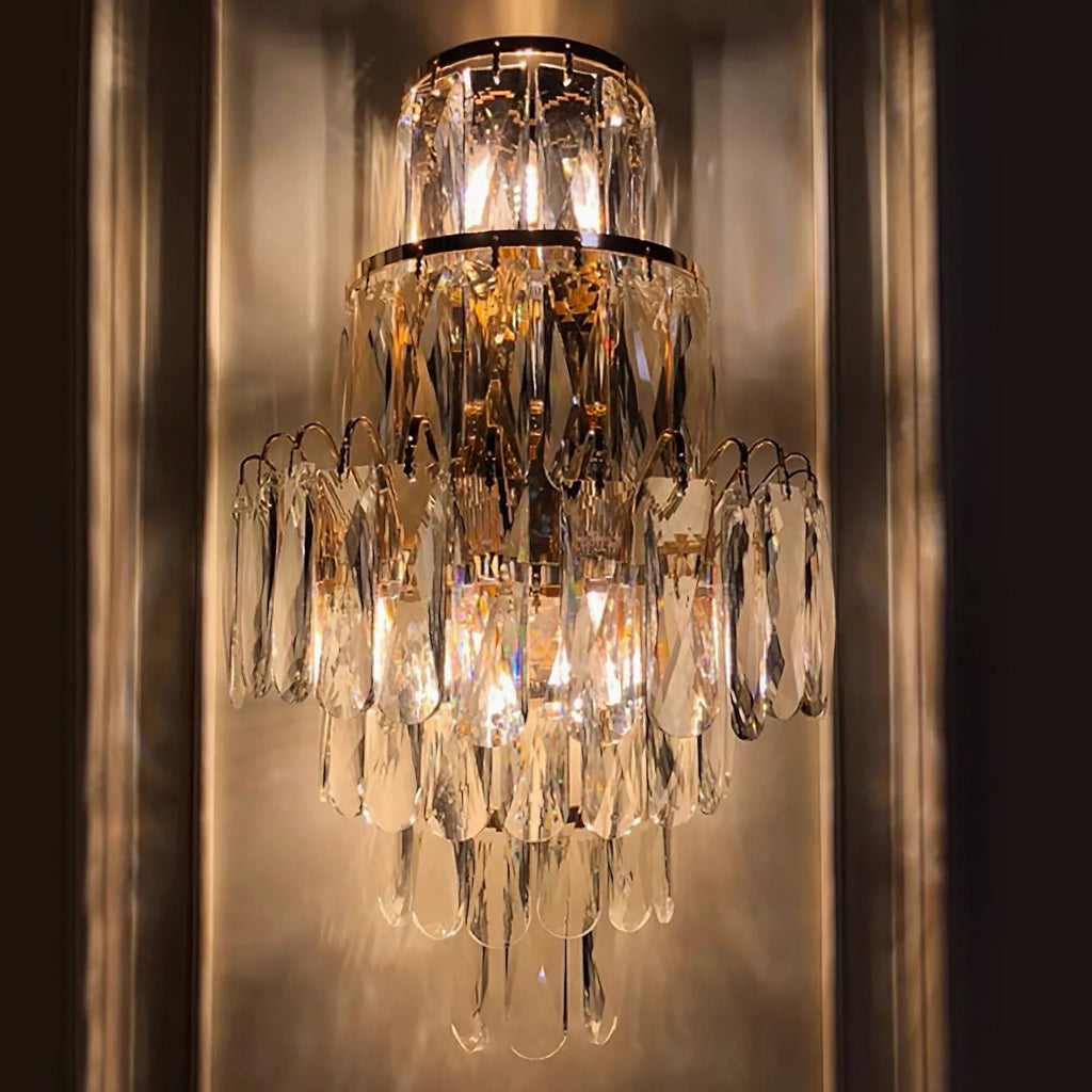 Coslada | Gold/chrome crystal wall sconce