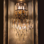 Coslada | Gold/chrome crystal wall sconce