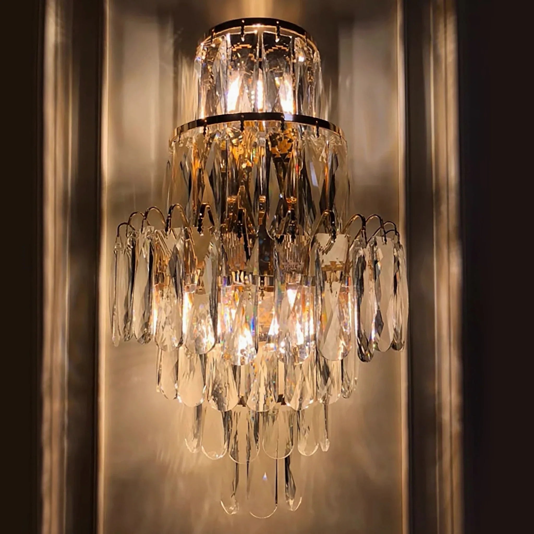 Coslada | Gold/chrome crystal wall sconce
