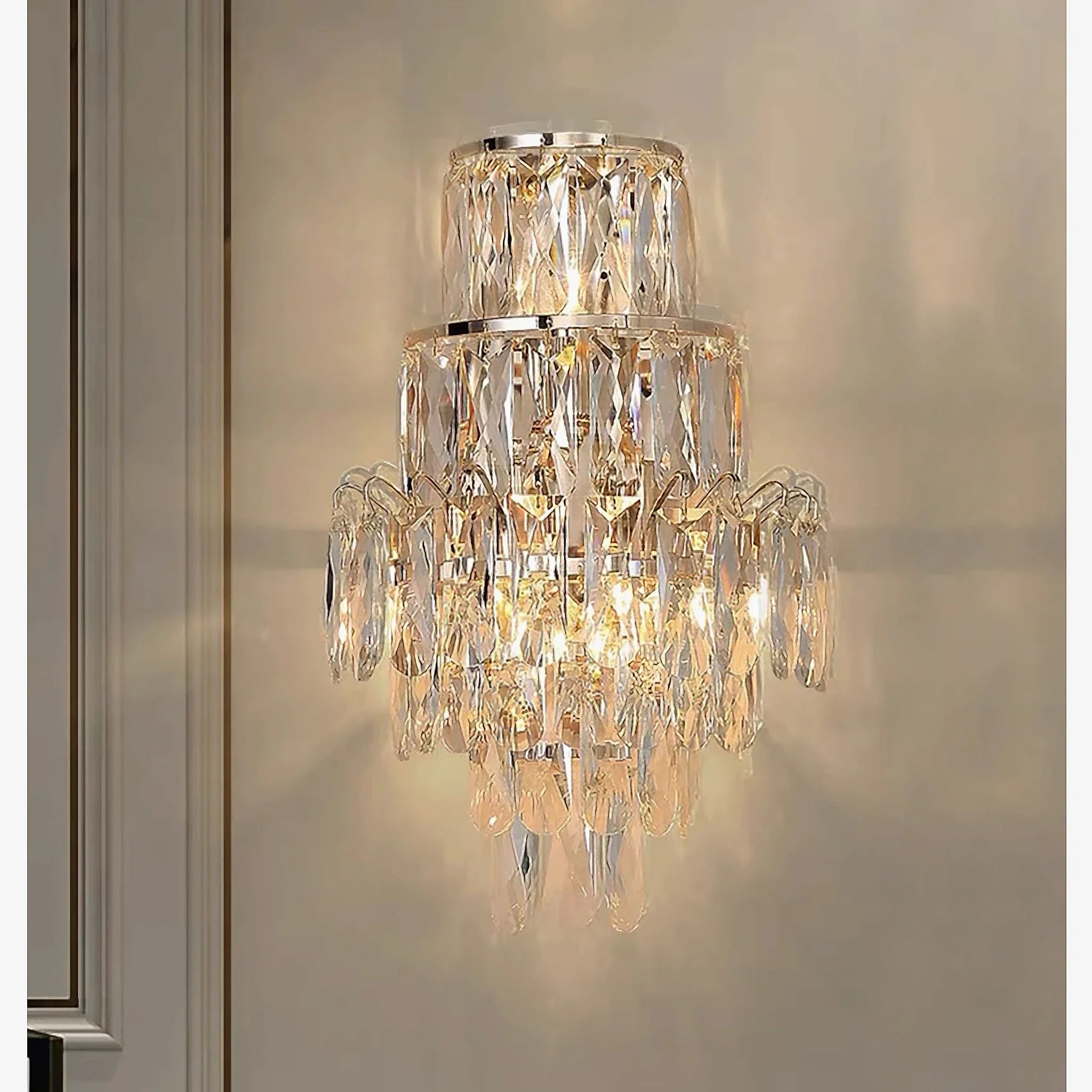 Coslada | Gold/chrome crystal wall sconce