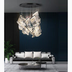 Coursegoules | Silk Design Gold Pendant Light for Staircase
