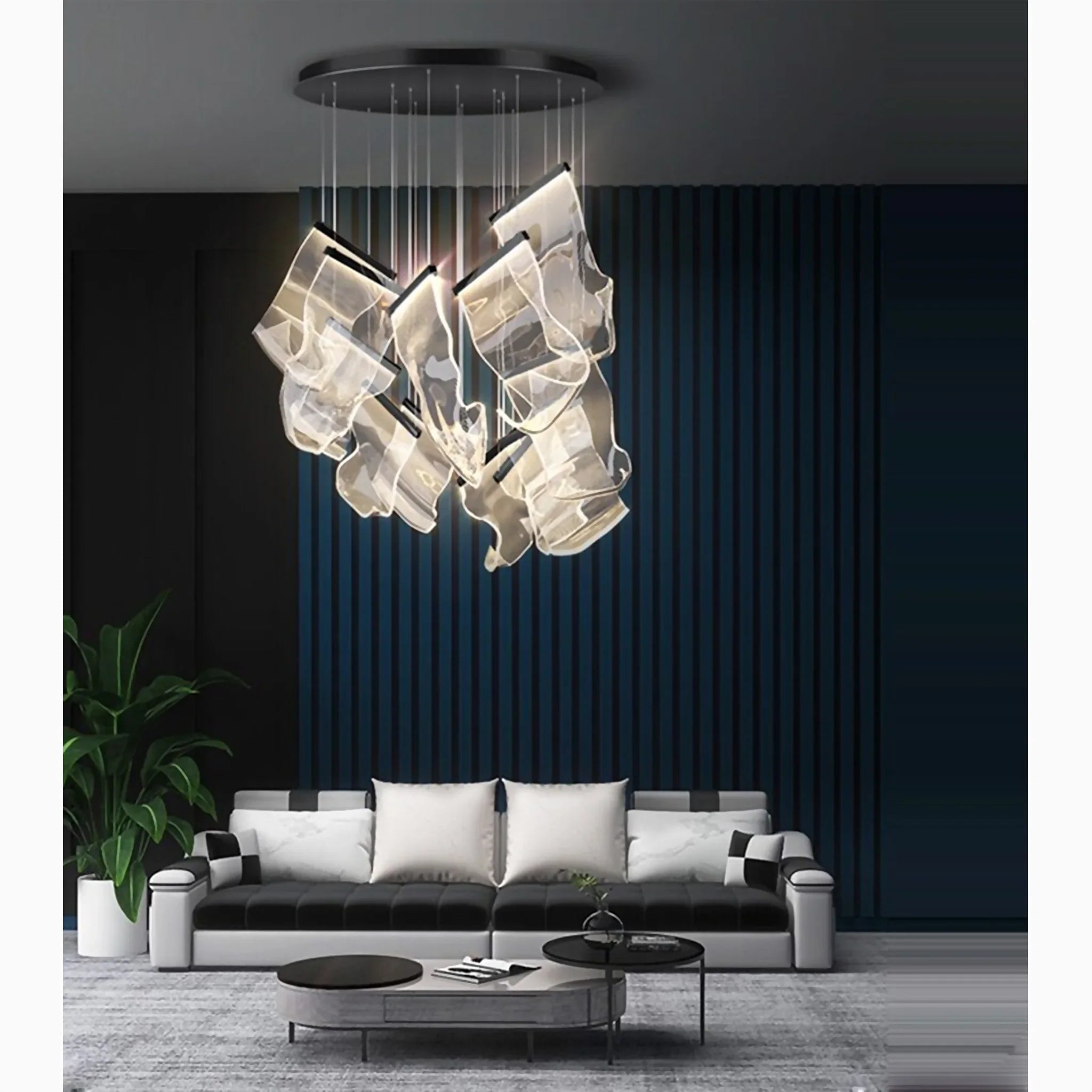 Coursegoules | Silk Design Gold Pendant Light for Staircase