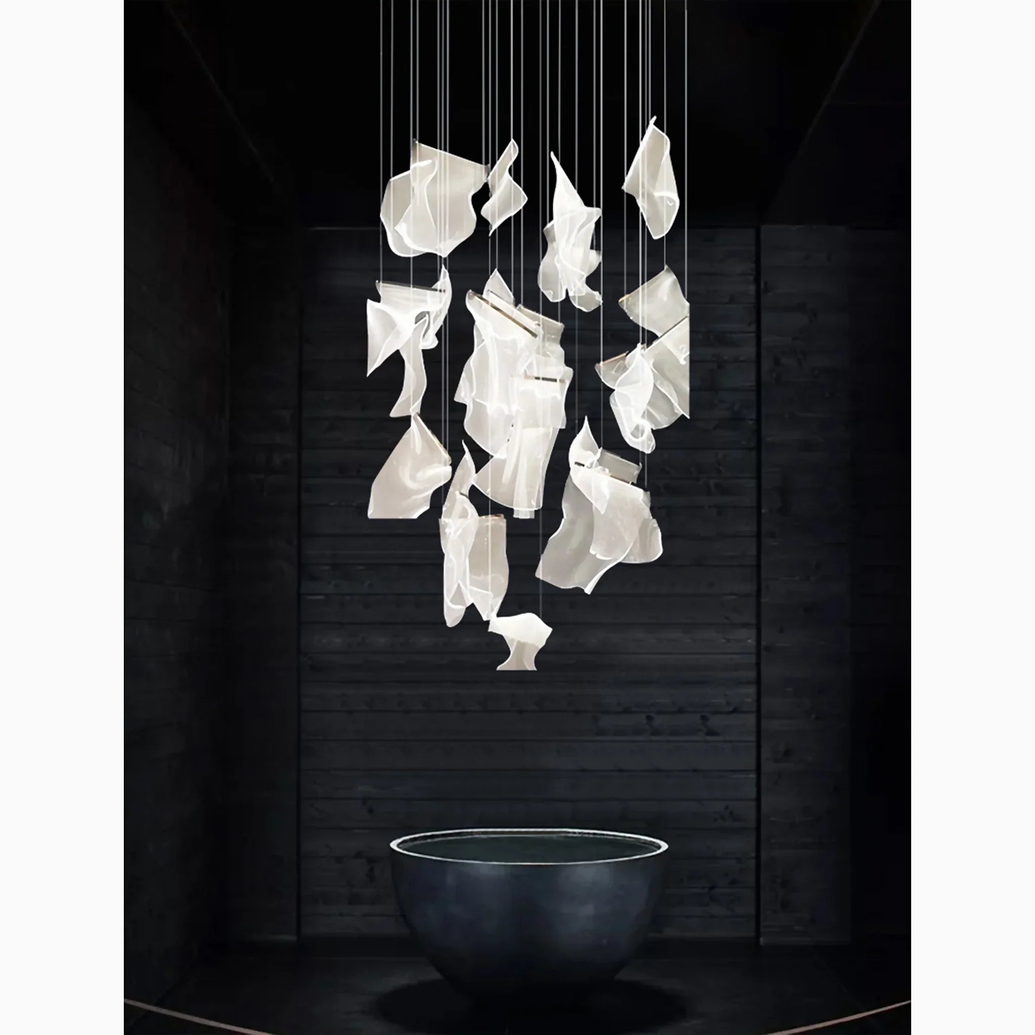 Coursegoules | Silk Design Gold Pendant Light for Staircase