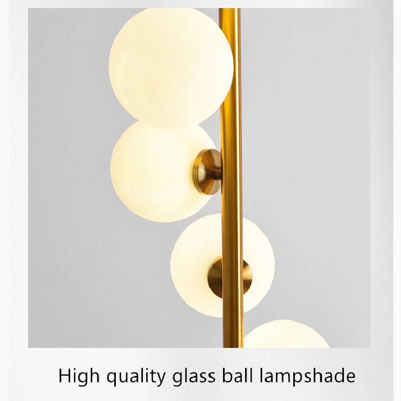 Cressier | Creative Spiral Floor Lamp with Glass Balls Lampshade