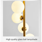 Cressier | Creative Spiral Floor Lamp with Glass Balls Lampshade
