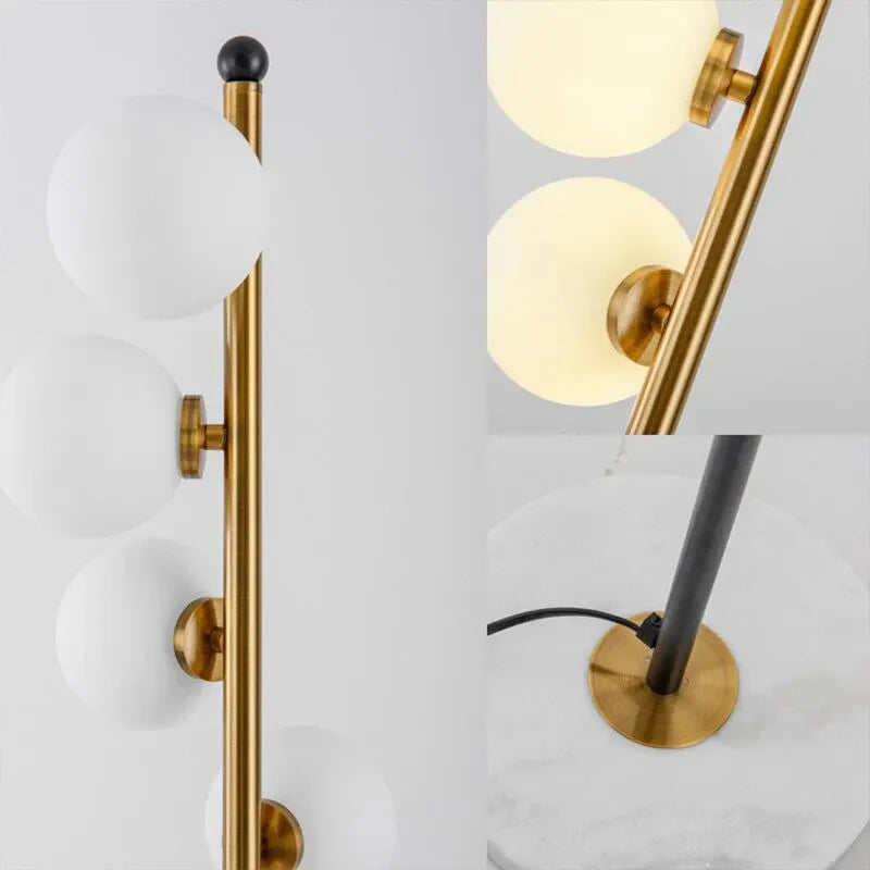 Cressier | Creative Spiral Floor Lamp with Glass Balls Lampshade
