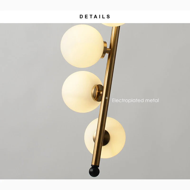 Cressier | Creative Spiral Floor Lamp with Glass Balls Lampshade