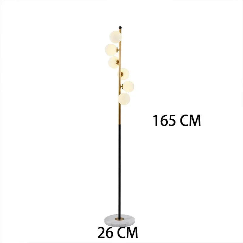 Cressier | Creative Spiral Floor Lamp with Glass Balls Lampshade