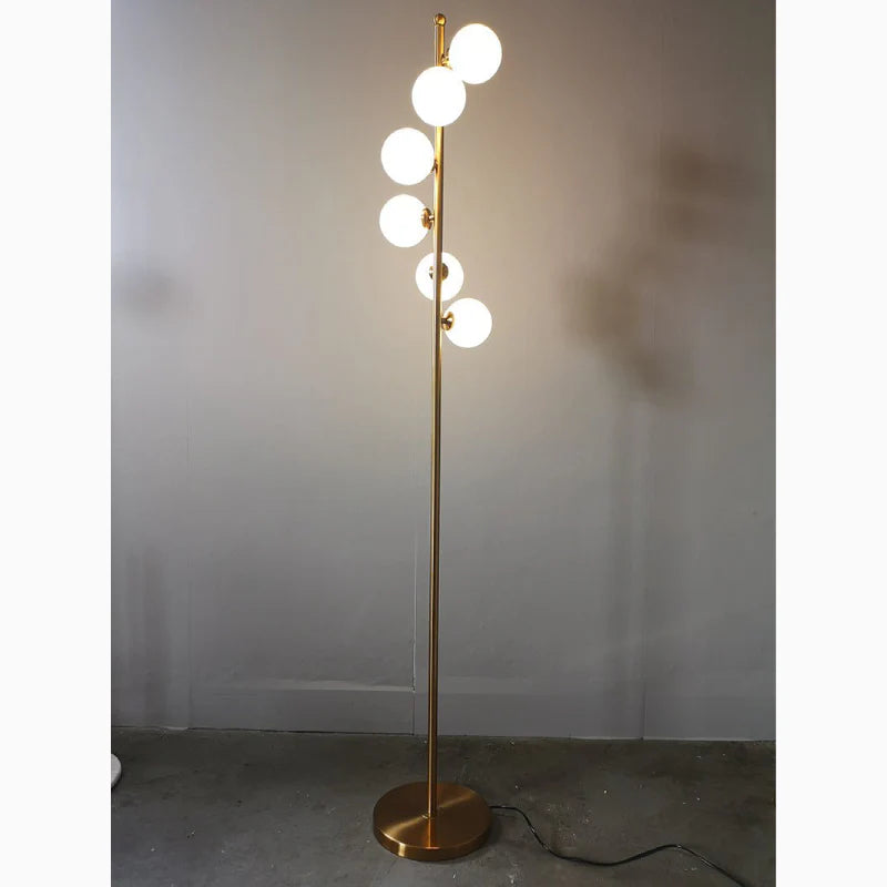 Cressier | Creative Spiral Floor Lamp with Glass Balls Lampshade