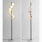 Cressier | Creative Spiral Floor Lamp with Glass Balls Lampshade